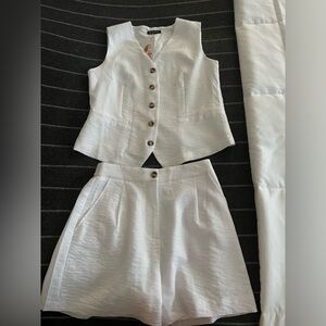 White fresh vest and shorts set..brand new